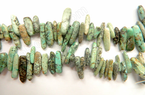 Africa Turquoise  -  Smooth Sticks 16"      6 x 18 mm