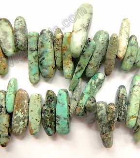 Africa Turquoise  -  Smooth Sticks 16"      6 x 18 mm