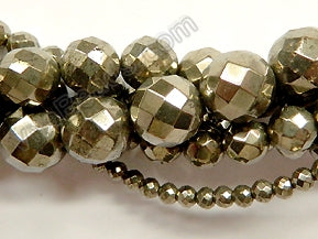 Pyrite A  -  Faceted Round  15"