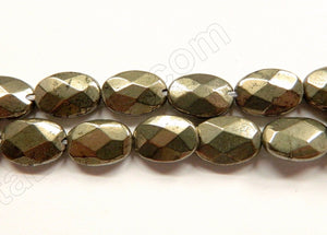 Pyrite A  -  Faceted Ovals 16"