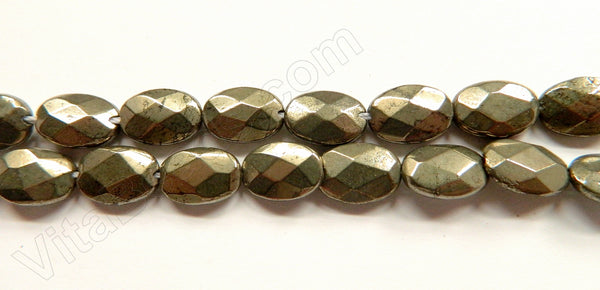 Pyrite A  -  Faceted Ovals 16"