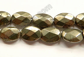 Pyrite A  -  Faceted Ovals 16"