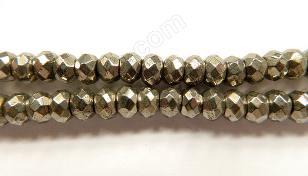 Pyrite AA  -  Faceted Rondel  16"