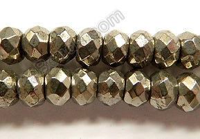 Pyrite AA  -  Faceted Rondel  16"