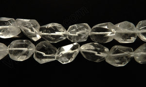 Natural Rock Crystal  -  Smooth Cut Tumble  16"     12 x 16 mm