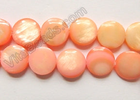 MOP Shell - Color # 00 - Pink Peach  -  Puff Coin