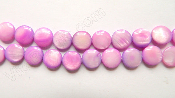 MOP Shell  - Color # 06 Purple Fuchsia  -  Puff Coin