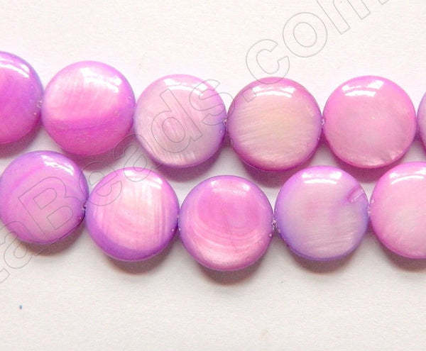 MOP Shell  - Color # 06 Purple Fuchsia  -  Puff Coin