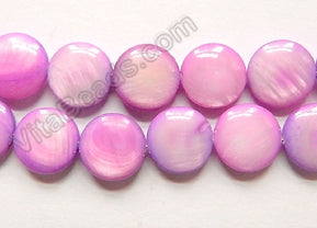 MOP Shell  - Color # 06 Purple Fuchsia  -  Puff Coin