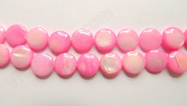 MOP Shell  - Color # 12 Light Fuchsia puff coin