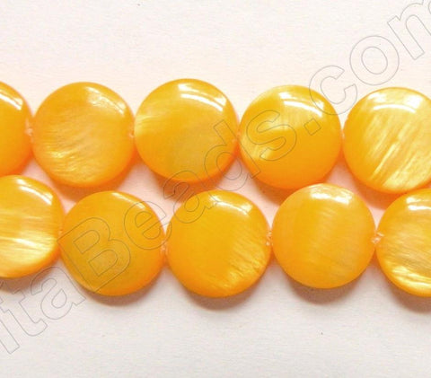 MOP Shell  - Color # 13 - Dark Orange Yellow puff coin