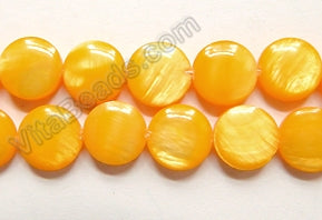 MOP Shell  - Color # 13 - Dark Orange Yellow puff coin