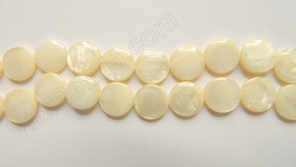 MOP Shell  - Color # 15 Light Cream Yellow puff coin