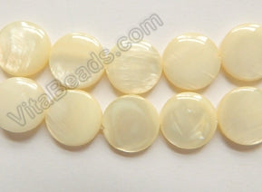 MOP Shell  - Color # 15 Light Cream Yellow puff coin