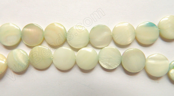 MOP Shell  - Color # 18 Pale Apple Green puff coin