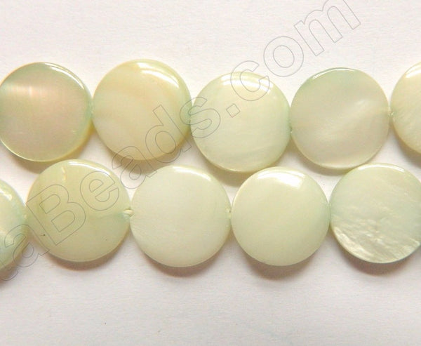 MOP Shell  - Color # 18 Pale Apple Green puff coin