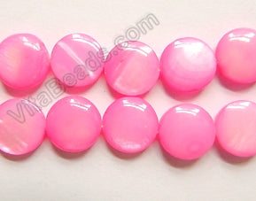 MOP Shell  - Color # 21 Bright Fuchsia puff coin