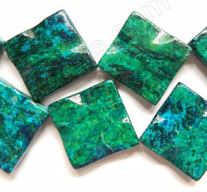 Azurite Malachite Turquoise  -  Waved Flat Diamond  16"
