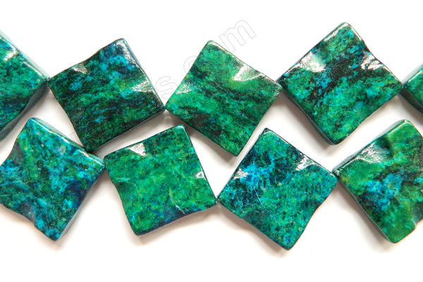 Azurite Malachite Turquoise  -  Waved Flat Diamond  16"