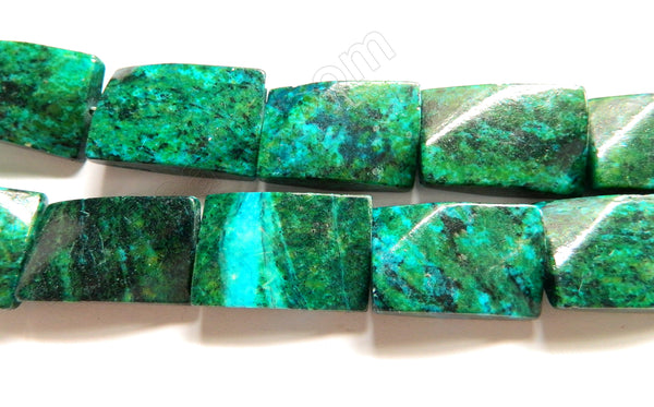 Azurite Malachite Turquoise  -  Twisted Flat Rectangles  16"