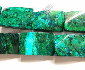 Azurite Malachite Turquoise  -  Twisted Flat Rectangles  16"