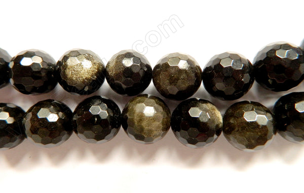 Golden Obsidian AAA   -  Faceted Round  16"