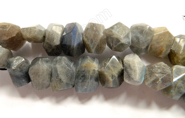Labradorite AAA -  Center Drilled Faceted Nugget 16"