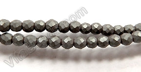 Matte Hematite  -  Small Faceted Round 16"