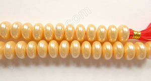 Gold Cream Shell Pearl  -  Big Smooth Rondel  16"    13 x 7 mm