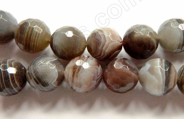 Botswana Agate Brown AAA  -  Faceted Round   16"