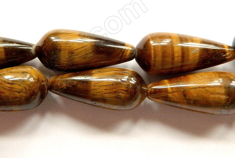 Tiger Eye  -  Smooth Long Drops 16"