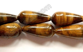 Tiger Eye  -  Smooth Long Drops 16"