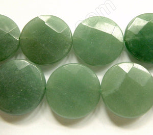 Green Aventurine A  -  Big Faceted Coins  16"