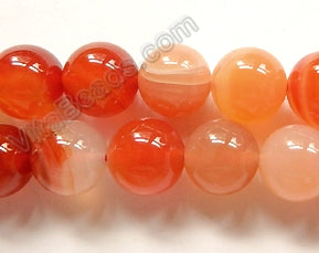 Natural Carnelian AA  -  Big Smooth Round Beads  16"