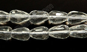 Natural Crystal AAA  -  8x12mm Faceted Drops 16"