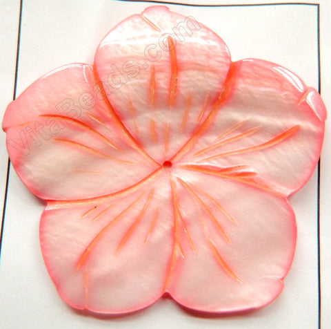 Jumbo Carved Shell Flower Pendant - 06