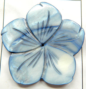 Jumbo Carved Shell Flower Pendant - 25