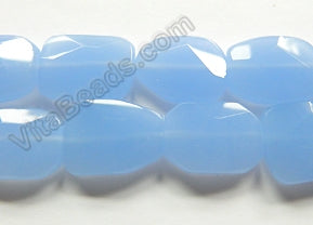 Light Sky Blue Chalcedony Qtz  -  Irregular Faceted Flat  16"