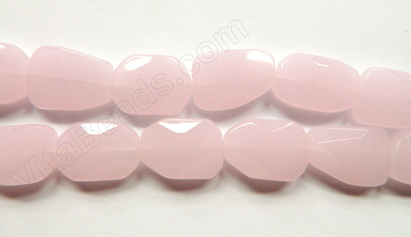 Pink Chalcedony Qtz  -  Irregular Faceted Flat  16"