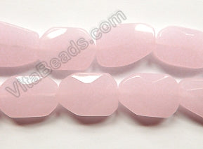 Pink Chalcedony Qtz  -  Irregular Faceted Flat  16"