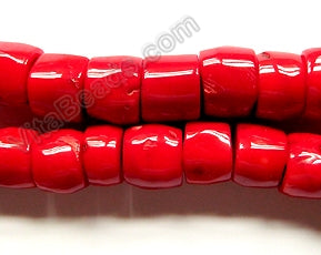 Red Bamboo Coral A -  Graduated Smooth Drum Nuggets 14"