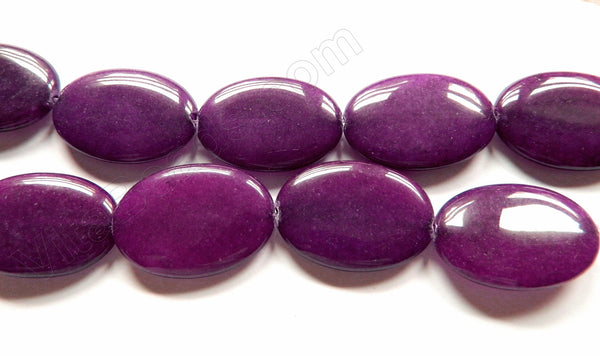 Dark Purple Mashan Jade  -  Big Puff Ovals  14"