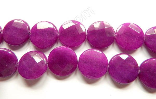 Bright Purple Jade  -  Faceted Coin  14"