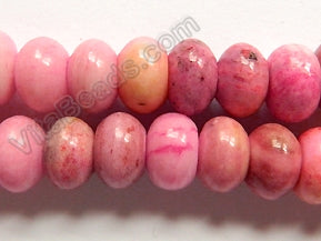 Pink Carnation Crazy Lace Agate  -  Smooth Rondels  16"