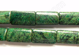 Green Chrysacolla Turquoise  -  Puff Thin Tube  16"