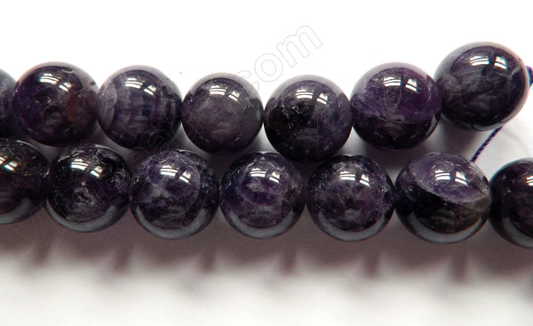 Amethyst AB -  Big Smooth Round Beads 16"