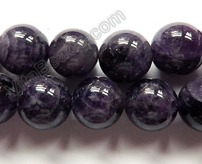 Amethyst AB -  Big Smooth Round Beads 16"