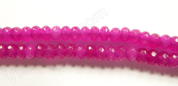 Dark Purple Fuchsia Jade  -  Faceted Rondel  15"