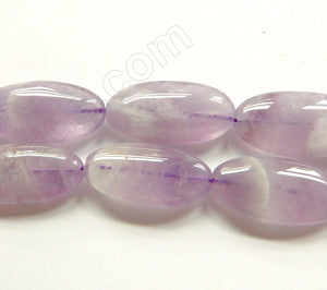 Light Amethyst Quartz -  Smooth Puff Long Ovals  16"