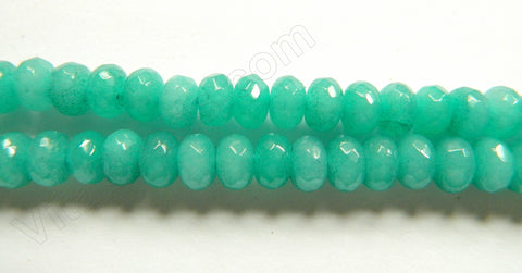 Bright Amazonite Jade  -  8mm Faceted Rondels  16"